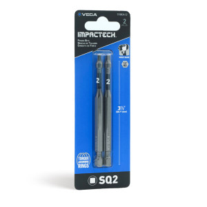 Vega VEGA-T190R2A-C2 Impactech Square (Robertson) #2 Power Bit 3-1/2in 2-Pack