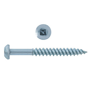 Hillman PAU-1280RND12-XX Round Head TB Square Zinc Wood Screw 12, 100-Pieces