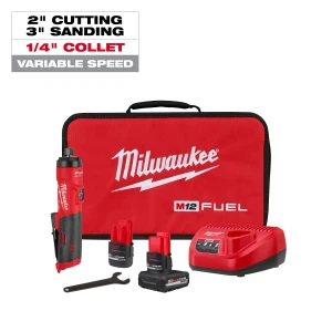 Milwaukee MIL-3486-22 M12 FUEL 12V 1/4in Straight Die Grinder 5.0Ah + 2.5Ah Kit