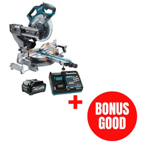 Makita MAK-LS002GM102-JL26PROMO 40V MAX 8-1/2in Dual Bevel Sliding Compound Miter Saw 4.0Ah Kit + Bonus