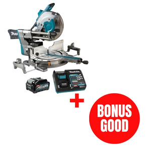 Makita MAK-LS003GM102-JL26PROMO 40V MAX 12in Dual Bevel Sliding Compound Miter Saw 4.0Ah Kit + Bonus