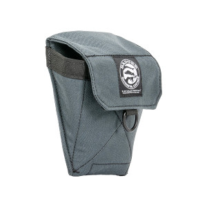 Badger Covered Pouch Gunmetal, angled view closed