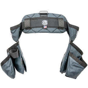 Badger Tool Belts OCC-461010LH M B14 Twin Tool Belt Setup (Carpenter Set) - Gunmetal Grey - Left Handed - Medium - left handed set, back view