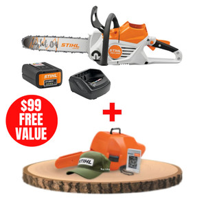 STIHL STIHL-MSA220C-16-PROMO MSA 220 C-B 36V Brushless 16in Battery Chainsaw with AP 300 S Battery, AL 101 Charger and Free Wood-Pro Kit (Carrying Case, Oilomatic Chain and Hat)