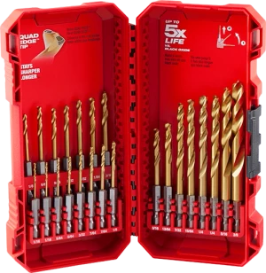 Milwaukee SHOCKWAVE Impact Duty RED HELIX Titanium Drill Bit Set 23PC