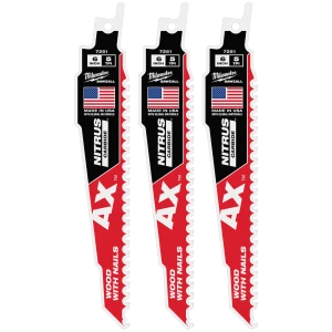 Milwaukee 6in 5TPI AX NITRUS Carbide SAWZALL Blade 3-Pack