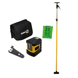 Stabila STAB-03281 LAX 60 G Green Cross Line Laser Level Set with Pole and Mounting Bracket