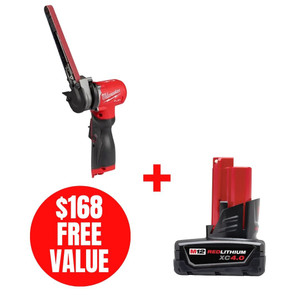 Milwaukee MIL-2482-20-48-11-2440 M12 FUEL 12V Brushless 1/2in x 18in Bandfile + M12 REDLITHIUM CP 4.0Ah Battery