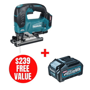 Makita MAK-JV002GZ-BL4040 40V MAX XGT Brushless D-Handle Jigsaw + XGT 4.0Ah Battery