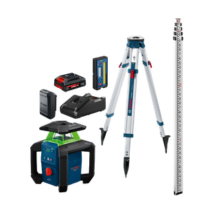 Bosch BOS-GRL18V-34K GRL18V-34K 18V Green-Beam Horizontal/Vertical Rotary Laser Kit with Carrying Case