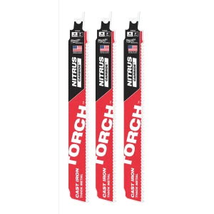 Milwaukee 48-00-5362 9in 8TPI TORCH with NITRUS CARBIDE SAWZALL Blade 3pk