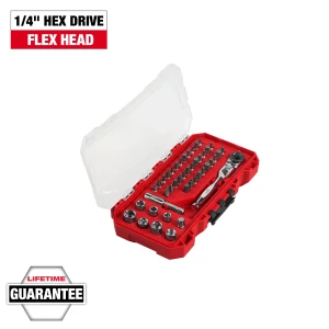 Milwaukee 48-22-2952 44pc 1/4in Hex Drive Mini Flex Head Ratchet & Bit Set