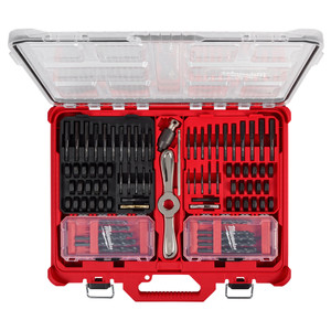Milwaukee 107PC SAE and Metric Tap and Die PACKOUT Set with HEX-LOK 2-in-1 Handle