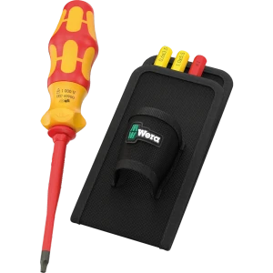Wera Tools WERA-05006622001 Kraftform Kompakt VDE GO RA 3 Insulated Ratchet Screwdriver Set with Belt Holster Square/Slotted 5-Piece