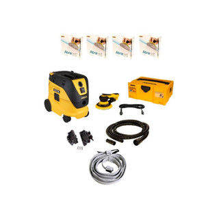 Mirka Deros Sanding System - Deros 550CV - 5 / 5mm Orbit - Orbital Sander  w/ Case; 19.7' hose w/ 110v cord & Mirka Dust Extractor 1230 HEPA