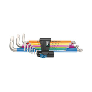 Ratchet Set, 28, 1/4 in, SAE and Wera 05022640001 950/9 Hex-Plus  Multicolour Imperial 2 L-Key Set