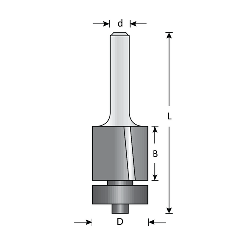 Dimar DIM-101RH4-16 5/8in Helix Laminate Down-Shear Flush Trim Bit, 2 Flutes
