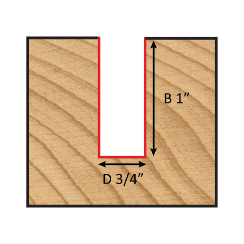 Dimar DIM-107RL4-19 13/16in Dia Carbide Tipped Straight Bit Long Series 2 Flute 1/4in Shank 2-1/4in Length
