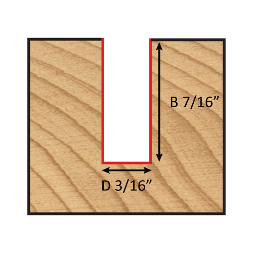 Dimar DIM-107R4-5 3/16in Dia Carbide Tipped Straight Bit 2 Flute 1/4in Shank 2in Length