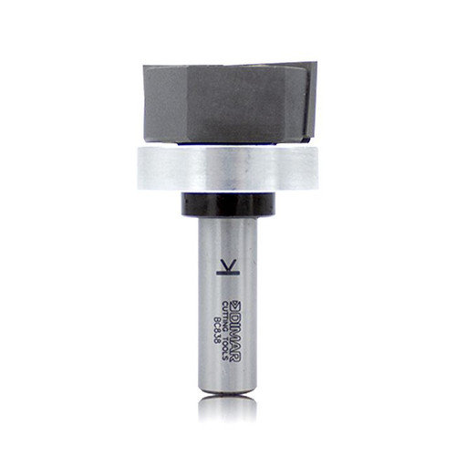 Dimar DIM-BC838 1-1/2in Dia Carbide Tipped Template Bit Centre Ball Bearing 2 Flute 1/2in Shank 2-3/4in Length