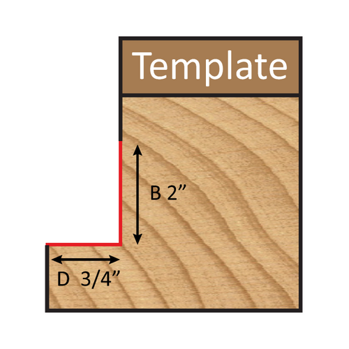 Dimar DIM-101RCW8-19 3/4in Carbide Tipped Template Bit with Centre Ball Bearing, 2 Flutes, 1/2in Shank