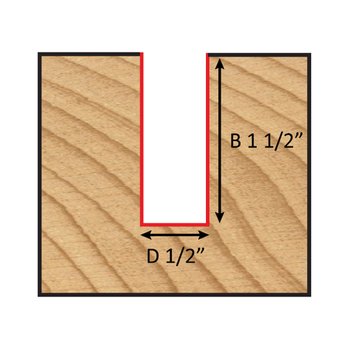 Dimar DIM-107RLS8-12 1/2in Dia Carbide Tipped Straight Bit 1 Flute 1/2in Shank 3-1/8in Length
