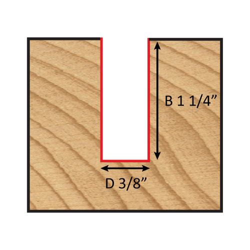 Dimar DIM-107RLS8-10 1/2in Dia Carbide Tipped Straight Bit Long Series 2 Flute 1/2in Shank