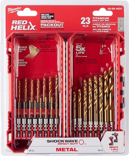 Milwaukee MIL-48-89-4631 23 Piece TiN Shockwave Drill Bit Kit