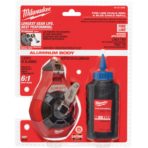 Milwaukee MIL-48-22-3992 100' Precision Line Kit w/ Blue Chalk