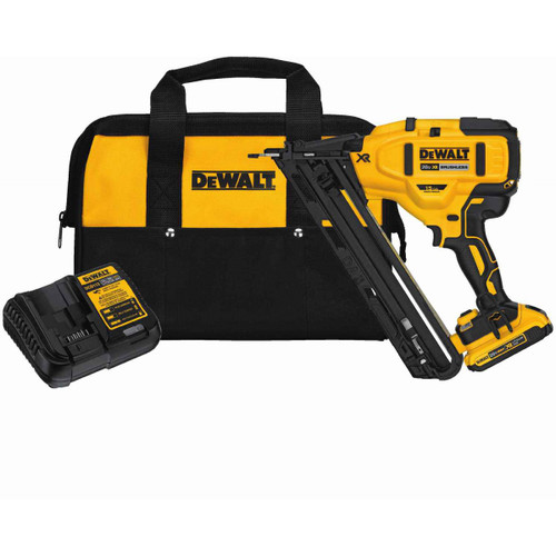 DEWALT DEW-DCN650D1 20V MAX XR 15 Ga Angled Finish Nailer Kit with 2.0Ah Battery