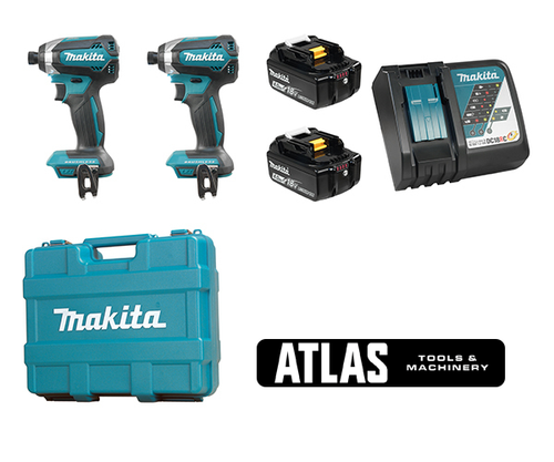 Makita MAK-DLX2186M 18V 2 Piece Brushless 1/4" Cordless Impact Driver Combo Kit