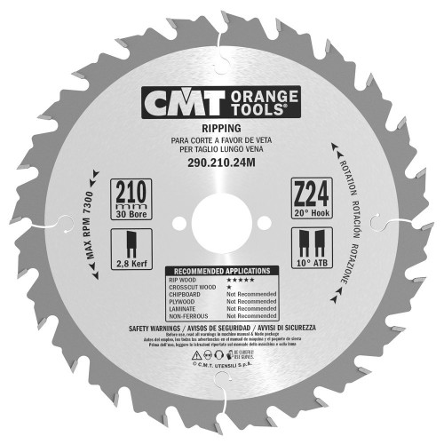 CMT Orange Tools CMT-29021024M  Rip For Festool 210 MM x24 30 MM Bore