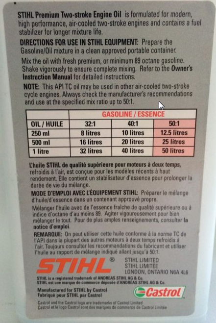 Stihl STIHL-1000ML12  Premium 2 Cycle Engine Oil 1L