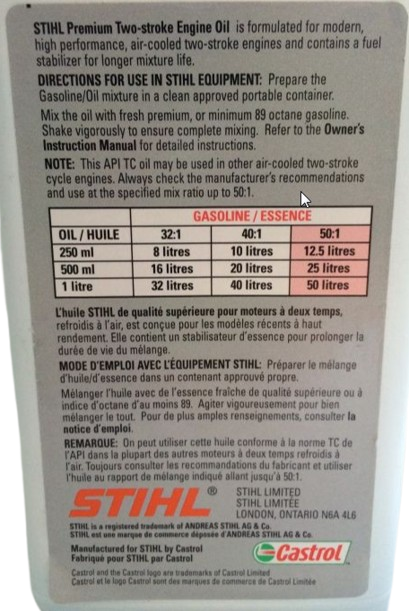 Stihl STIHL-100ML48-6  Premium 2 Cycle Engine Oil 100ML