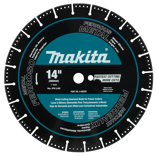 Makita A-96229 14" Diamond Blade, Segmented, Metal Cutting