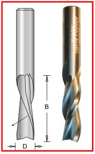 Dimar DIM-SC46DC 1/4in Carbide Spiral Bit 1/4 X 1in Down Cut