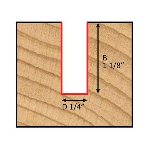 Dimar DIM-SCW46DC 1/4in Dia Solid Carbide Spiral Bit Solid Wood Downcut 2 Flute 1/4in Shank 2-1/2in Length