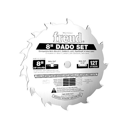 Freud FRE-SD208S 8In 12T Dado Set For Sawstop