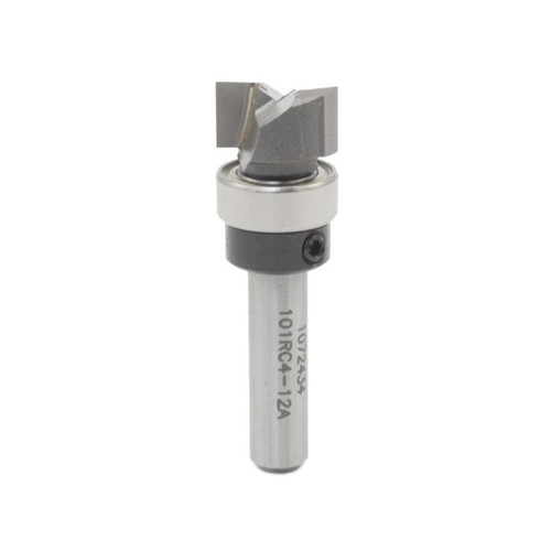 Dimar DIM-101RC4-12A 1/2in Dia Carbide Tipped Template Bit Centre Ball Bearing 2 Flute 1/4in Shank 2in Length