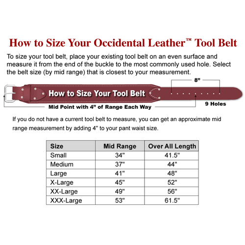 Occidental Leather OCC-6100TLG Pro Trimmer Tool Belt with Tape Holster