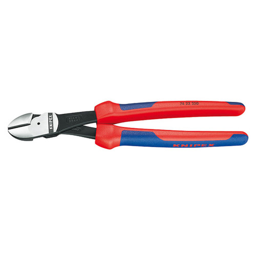 Knipex KNIP-7422250SBA 10" High Leverage 12-Degree Angled Diagonal Side Cutting Pliers