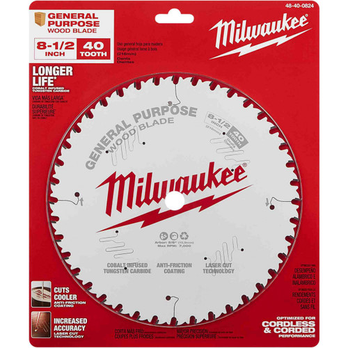 Milwaukee 48-40-0824 8-1/2" 40T General Purpose Circular Saw Blade