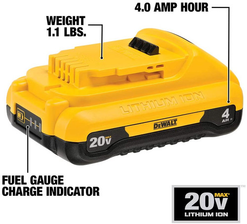 DEWALT DEW-DCB240 20V MAX Compact 4Ah Battery
