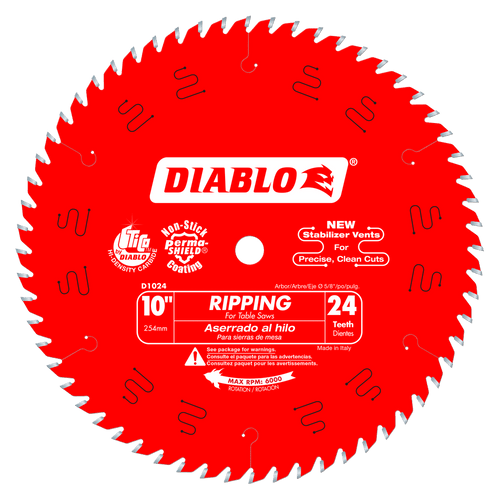 Diablo FRE-D1024X 10in X 24T Ripping Saw Blade