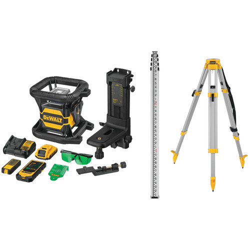 DEWALT DEW-DW080LGSK 20V MAX Tool Connect Green Tough Rotary Laser Kit