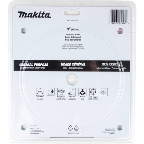 Makita MAK-E-02973 9in Ultra-Premium Plus Diamond Blade, Segmented, General Purpose