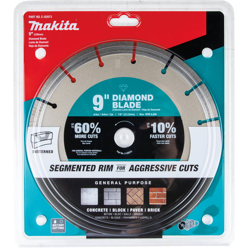 Makita MAK-E-02973 9in Ultra-Premium Plus Diamond Blade, Segmented, General Purpose