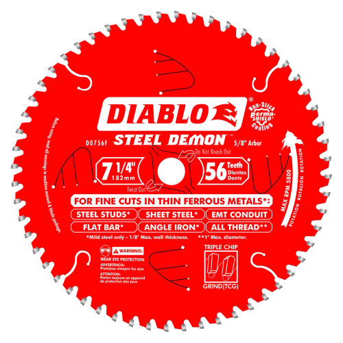 Diablo FRE-D0756F 7-1/4in X 56T Metal Cutting Saw Blade
