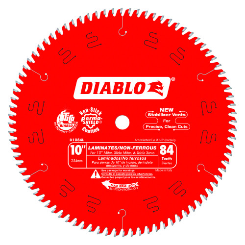 Freud FRE-D1084L Diablo 10in X 84T Laminates, Plastics & Non-Ferrous Metals Circular Saw Blade