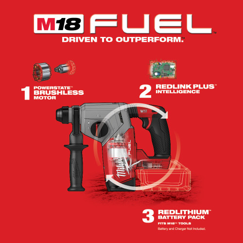 Milwaukee MIL-2912-20 M18 FUEL 1in SDS Plus Rotary Hammer